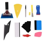 GOOHOCHY 11pcs Window Tint Tool Kit for Car Wrap Stickers Assorted Color Plastic Metal Squeegee Film Cutter